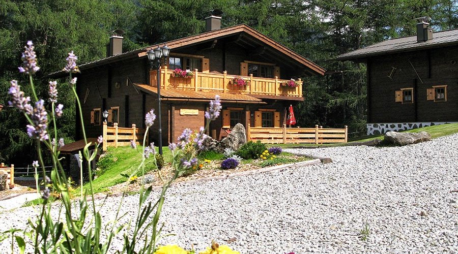 The wooden chalets