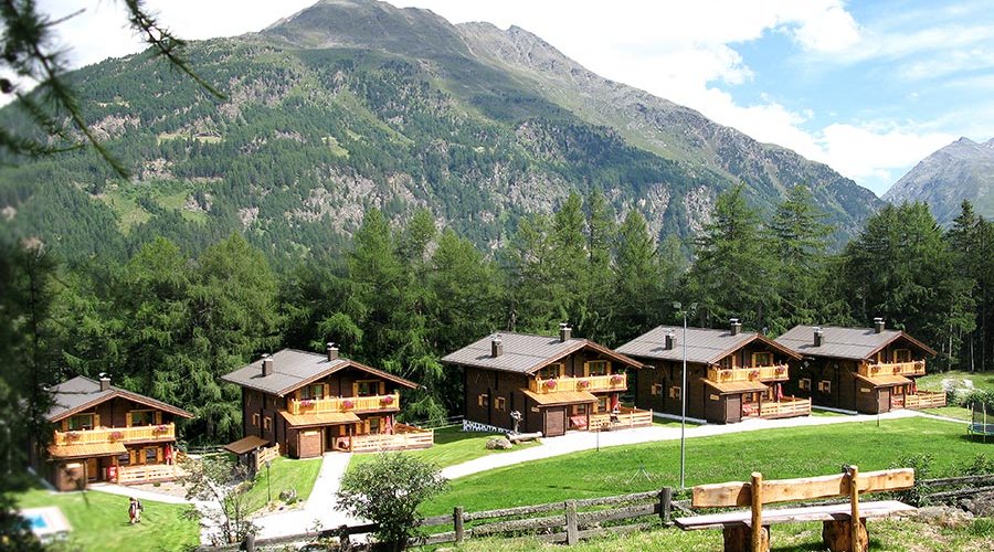 The wooden chalets